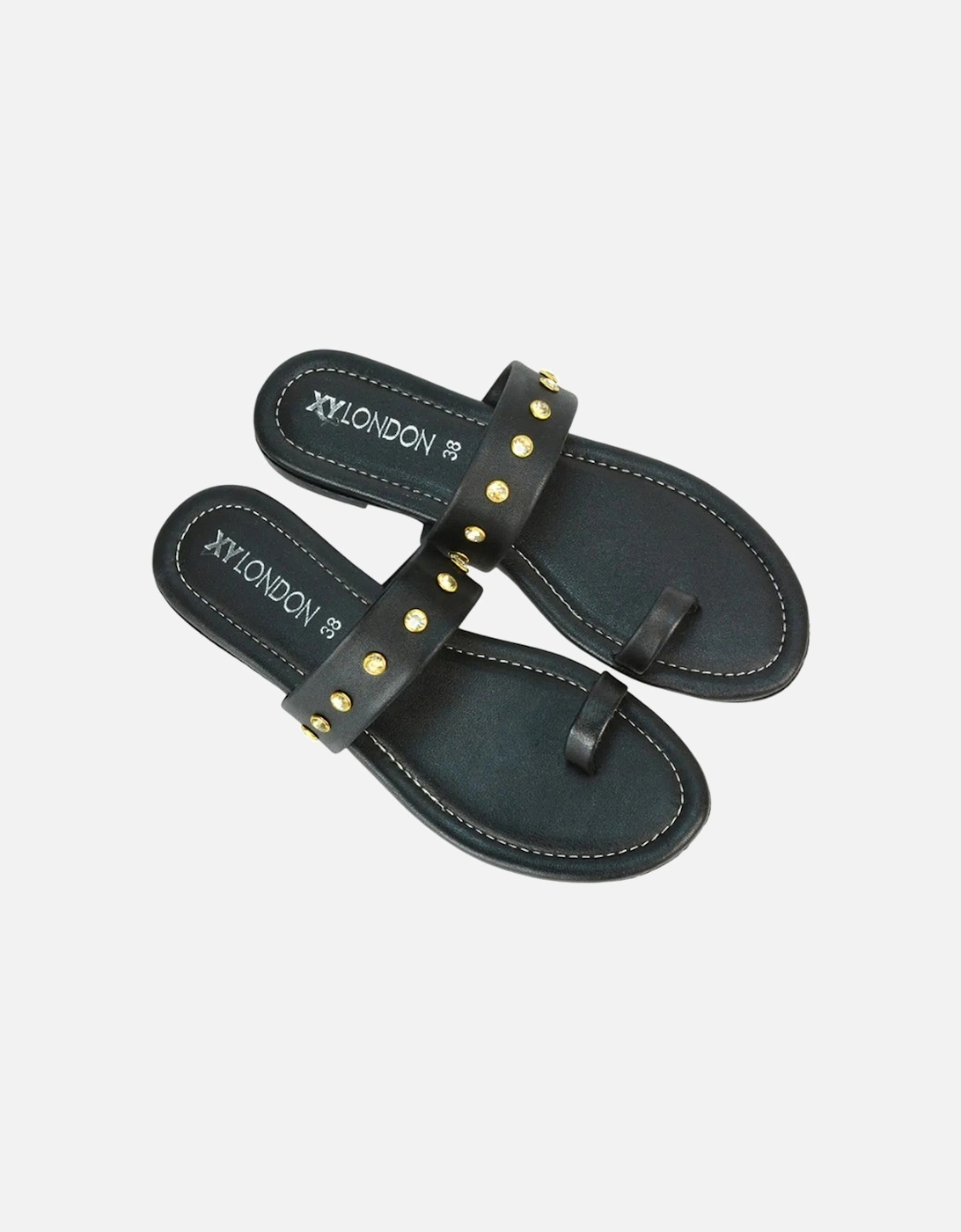 Womens/Ladies Isobel Diamante Leather Sandals