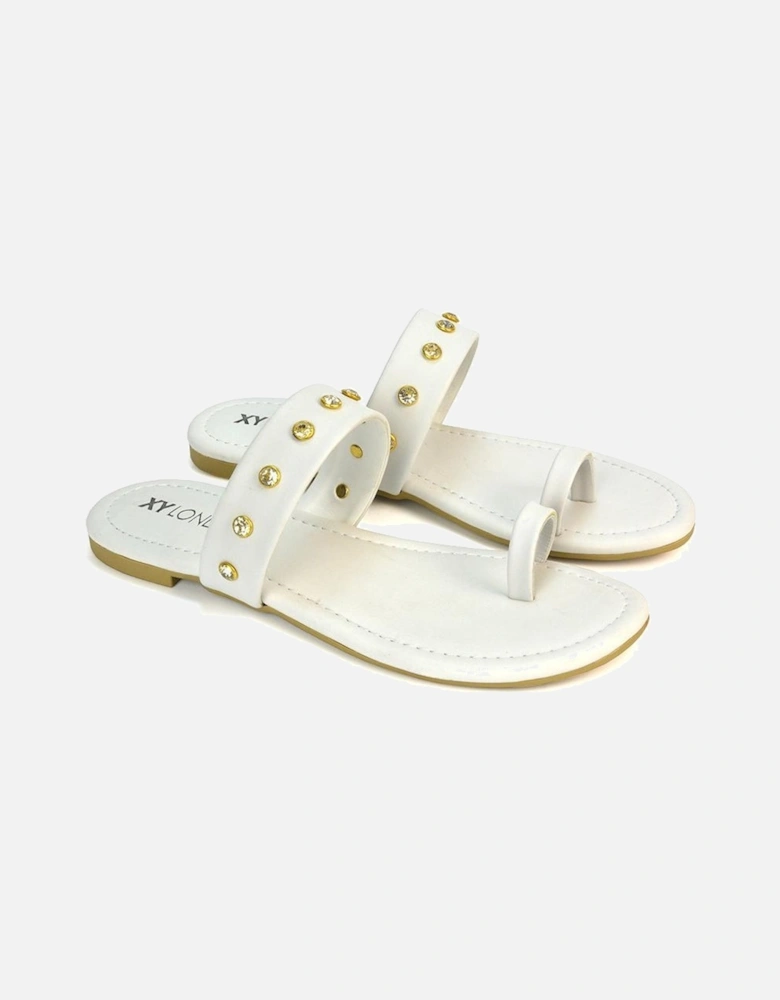 Womens/Ladies Isobel Diamante Leather Sandals