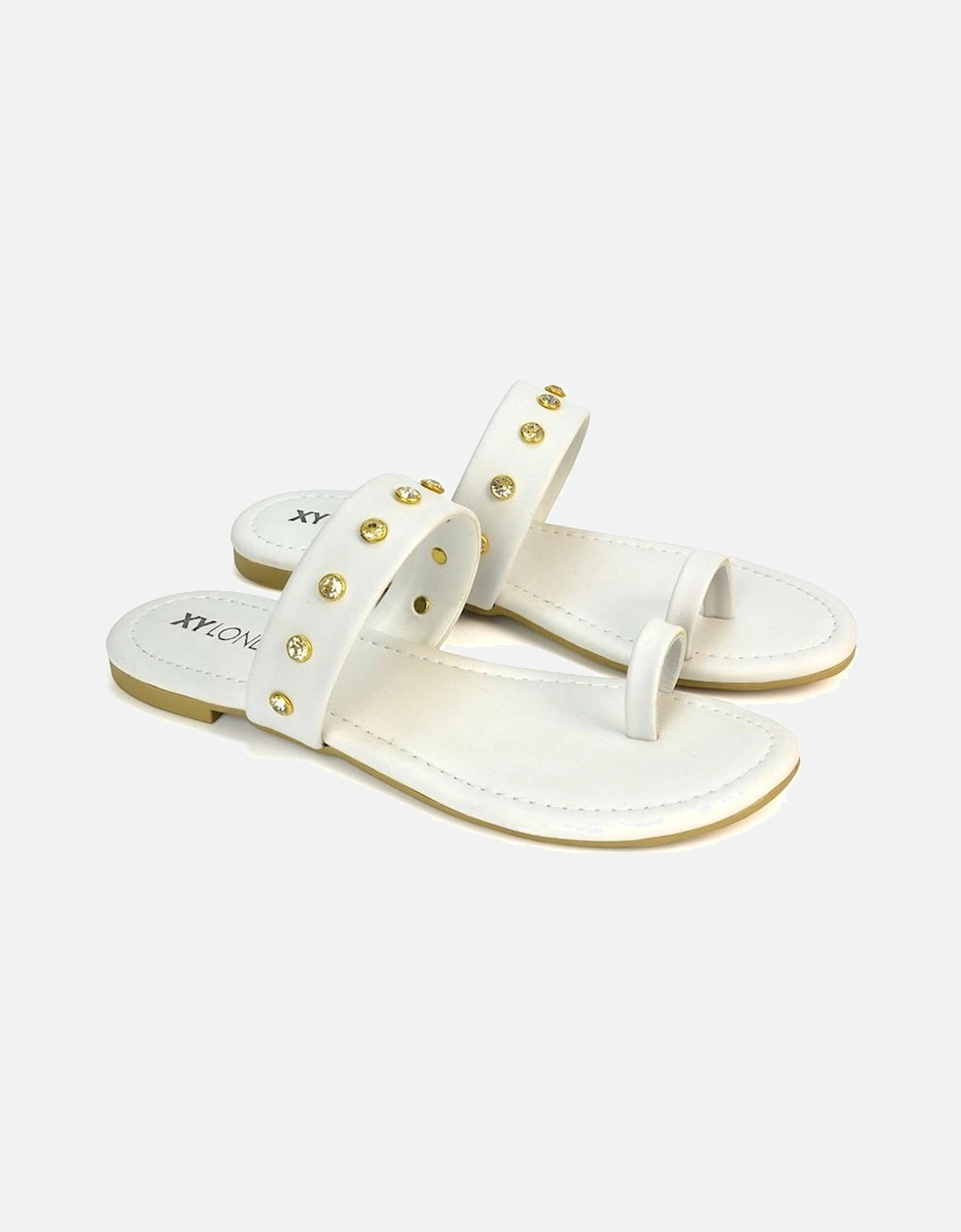 Womens/Ladies Isobel Diamante Leather Sandals