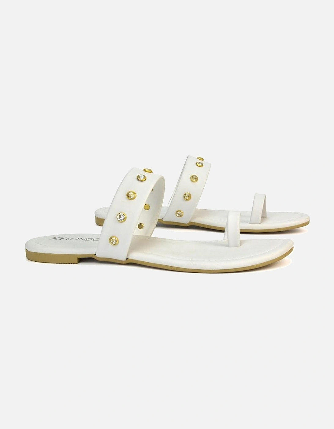 Womens/Ladies Isobel Diamante Leather Sandals