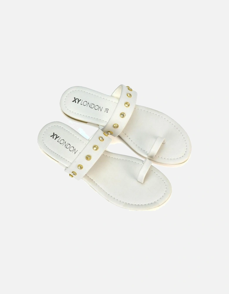 Womens/Ladies Isobel Diamante Leather Sandals