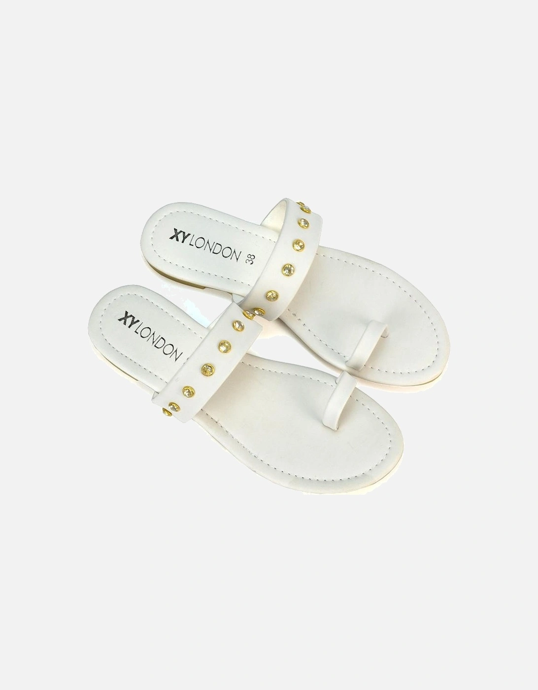 Womens/Ladies Isobel Diamante Leather Sandals