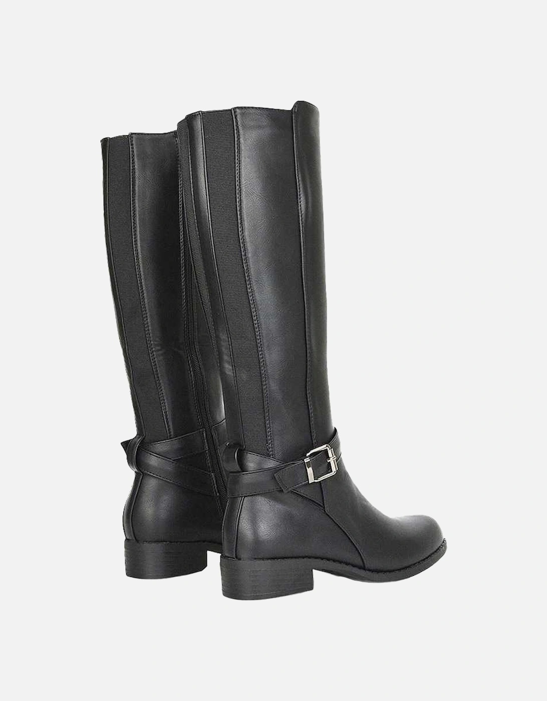 Womens/Ladies Cameron Elasticated Shaft Low Block Heel Knee-High Boots