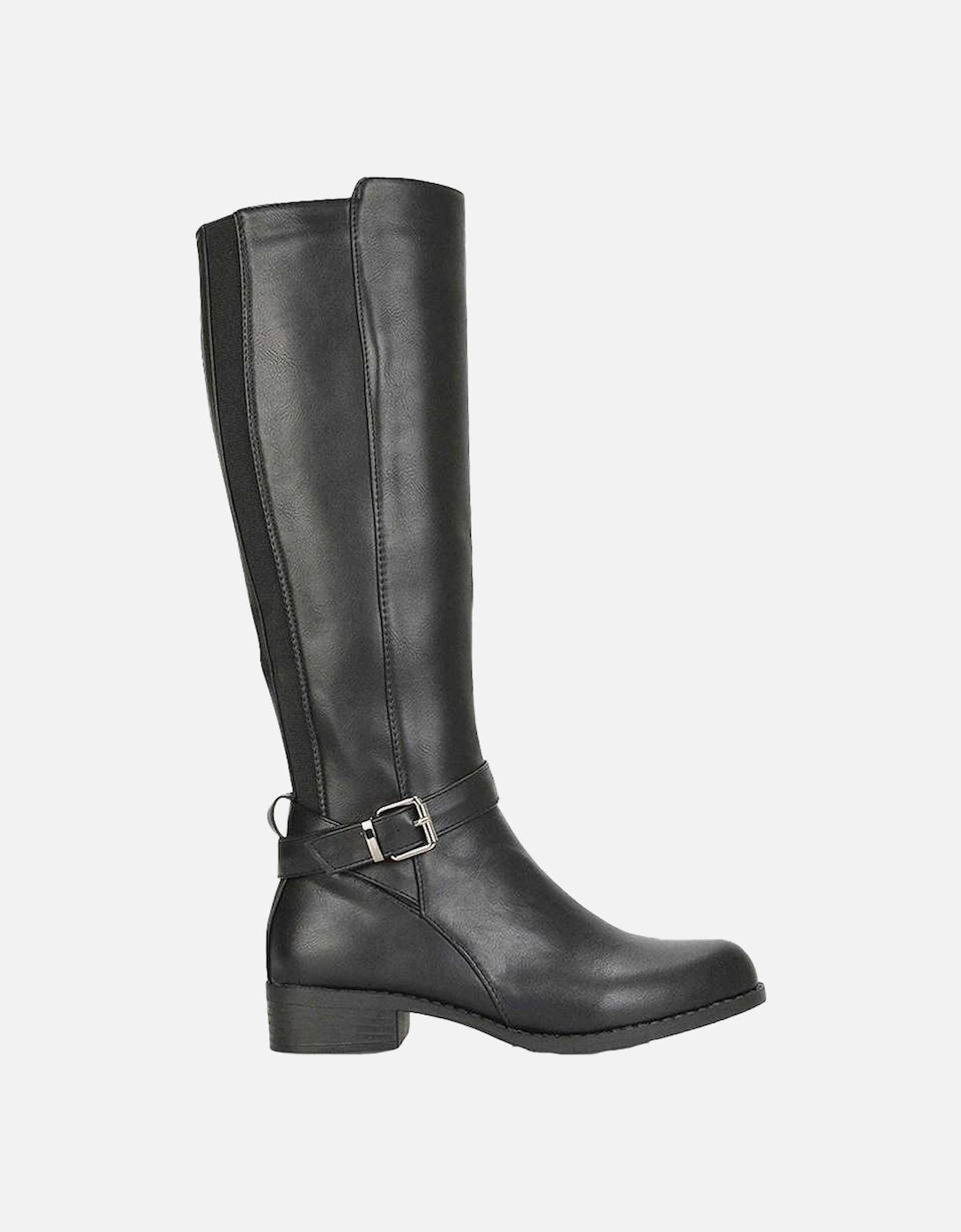 Womens/Ladies Cameron Elasticated Shaft Low Block Heel Knee-High Boots