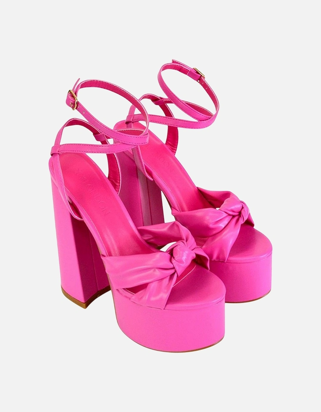 Womens/Ladies Faylinn Chunky Ankle Strap High Block Heel Platform Shoes, 5 of 4