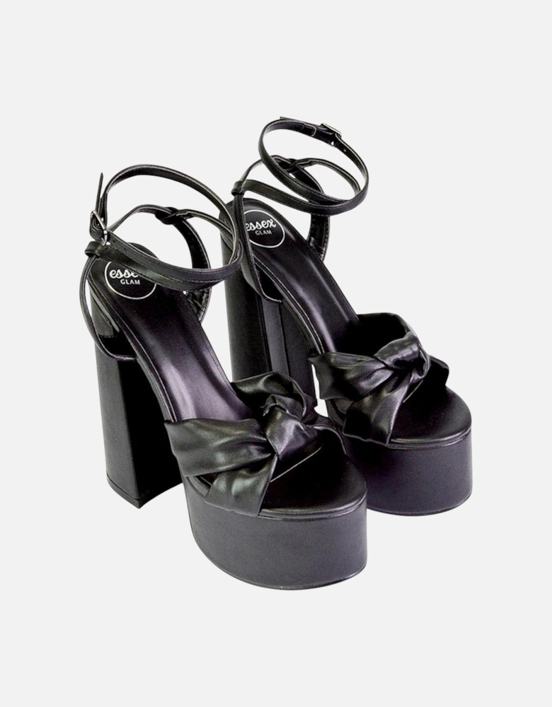 Womens/Ladies Faylinn Chunky Ankle Strap High Block Heel Platform Shoes