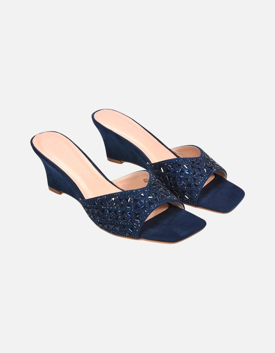 Womens/Ladies Georgia Diamante Heeled Mule Sandals, 6 of 5