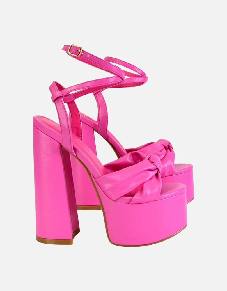 Womens/Ladies Faylinn Chunky Ankle Strap High Block Heel Platform Shoes