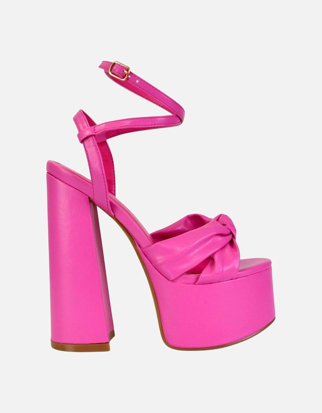 Womens/Ladies Faylinn Chunky Ankle Strap High Block Heel Platform Shoes