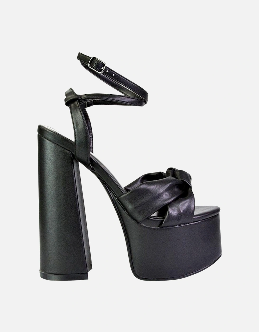 Womens/Ladies Faylinn Chunky Ankle Strap High Block Heel Platform Shoes