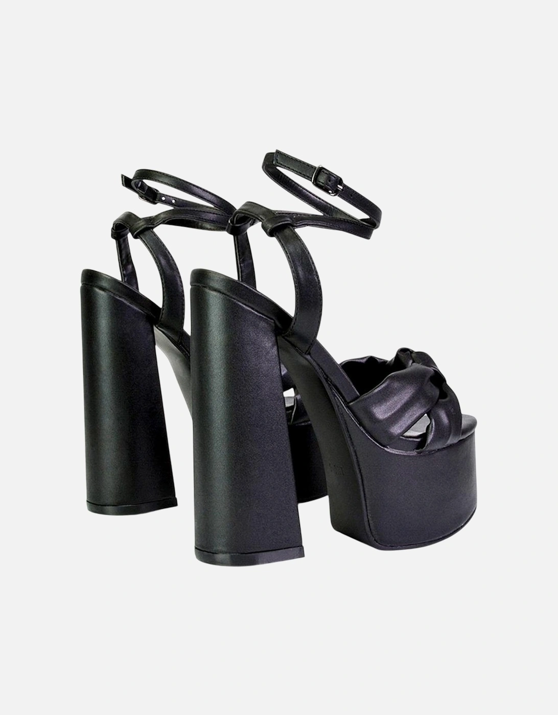 Womens/Ladies Faylinn Chunky Ankle Strap High Block Heel Platform Shoes