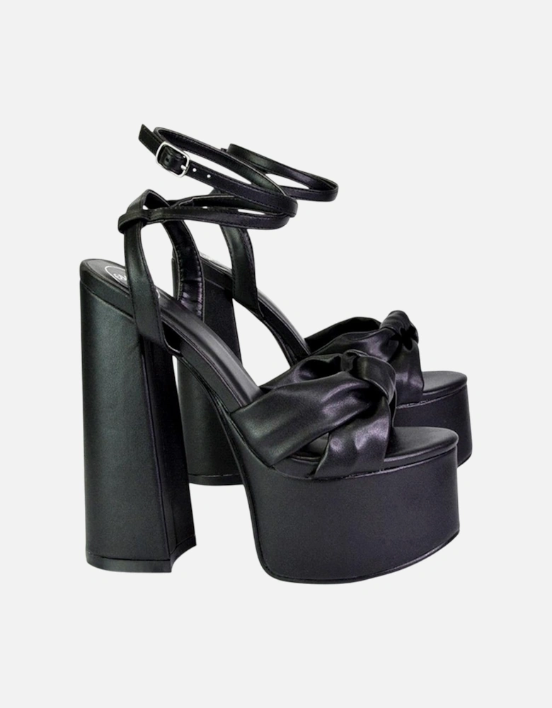 Womens/Ladies Faylinn Chunky Ankle Strap High Block Heel Platform Shoes