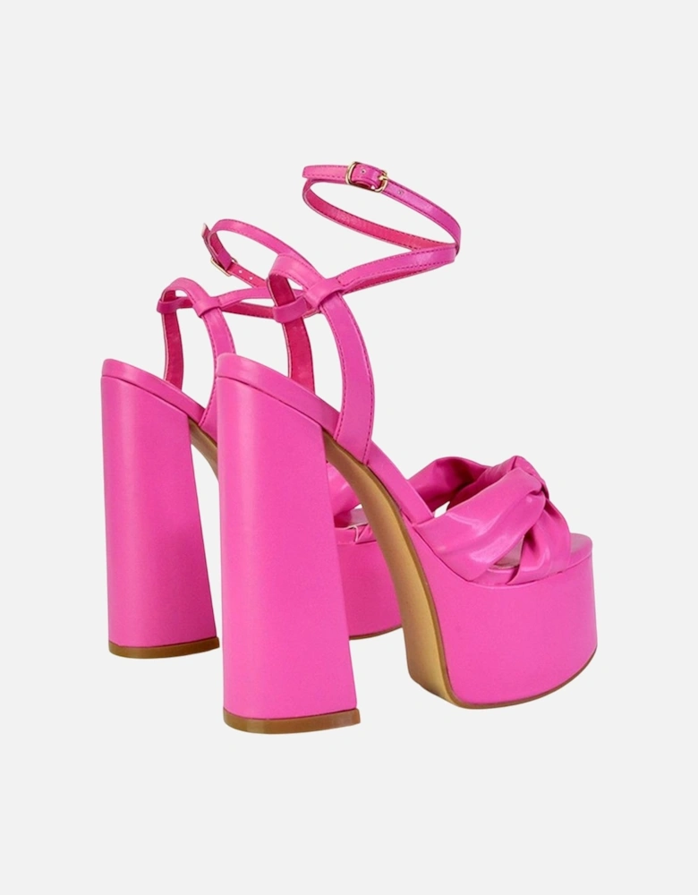 Womens/Ladies Faylinn Chunky Ankle Strap High Block Heel Platform Shoes