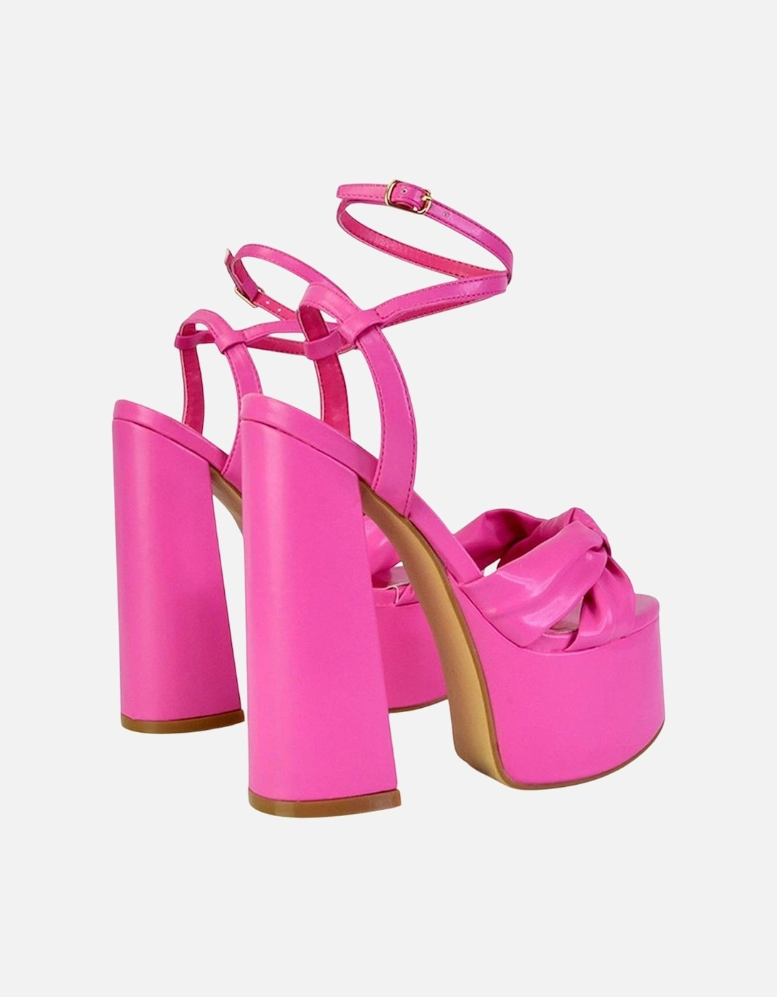 Womens/Ladies Faylinn Chunky Ankle Strap High Block Heel Platform Shoes