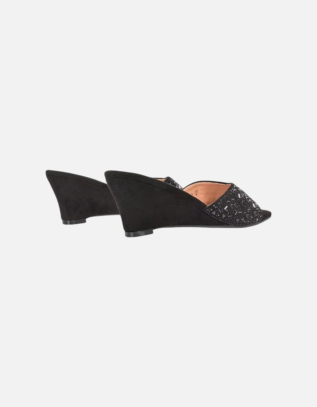 Womens/Ladies Georgia Diamante Heeled Mule Sandals