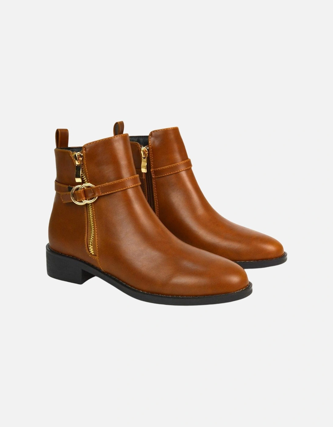Womens/Ladies Lorna Buckle Detail Ankle Boots