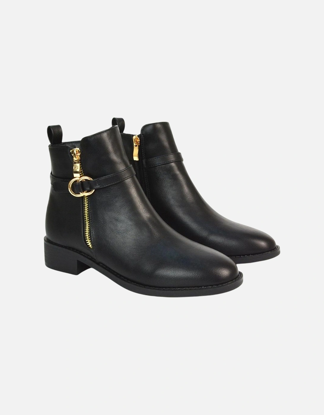 Womens/Ladies Lorna Buckle Detail Ankle Boots