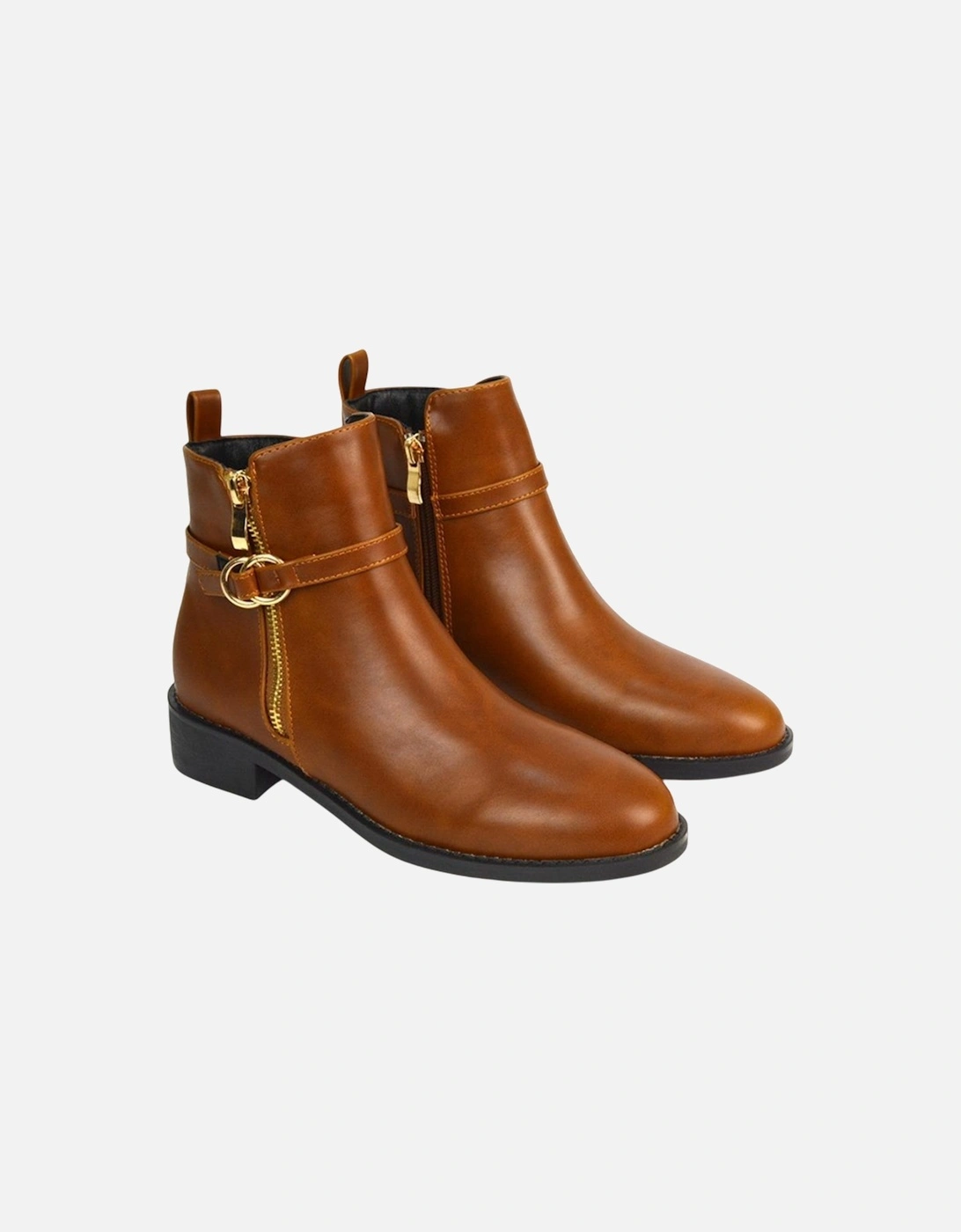 Womens/Ladies Lorna Buckle Detail Ankle Boots, 6 of 5