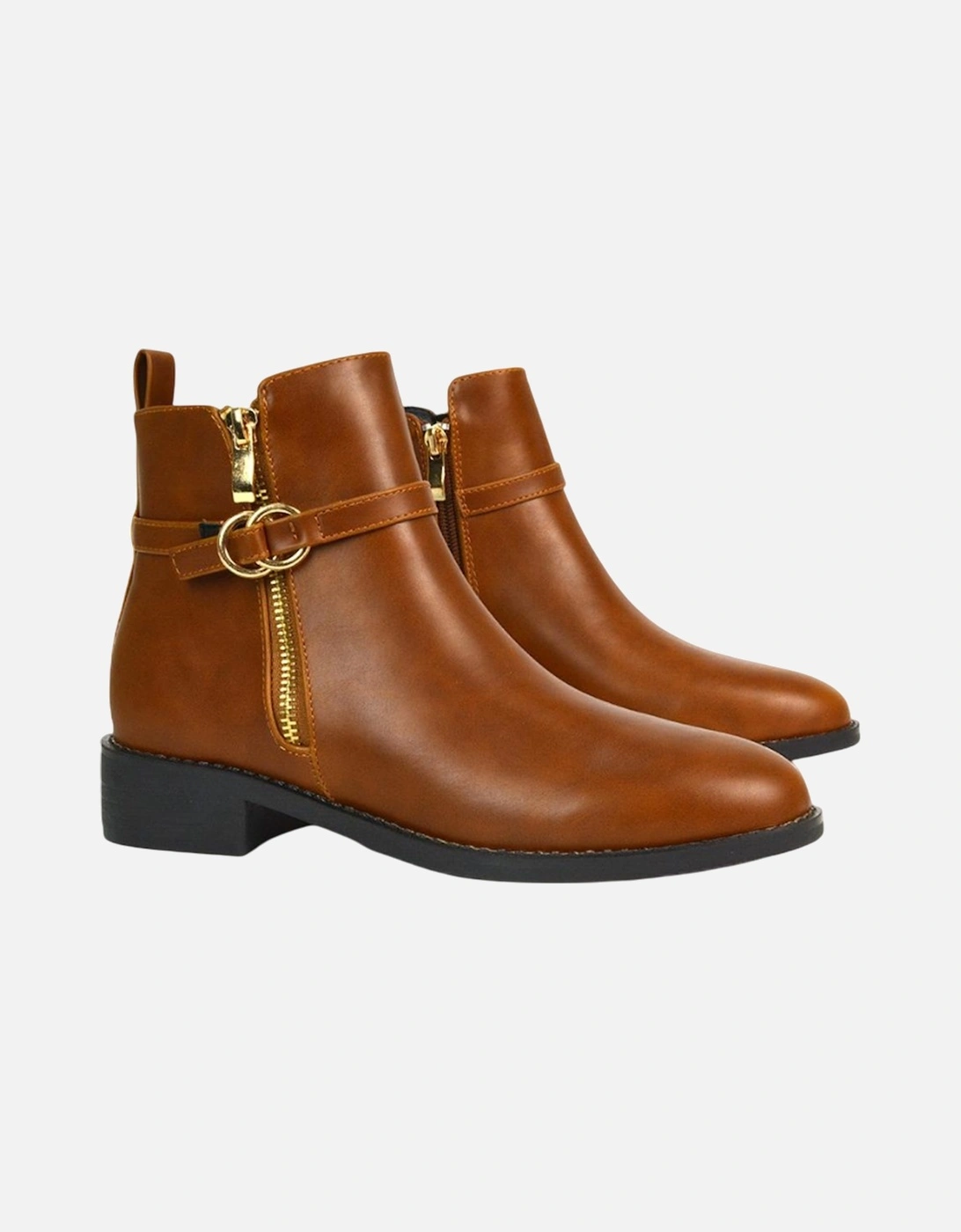 Womens/Ladies Lorna Buckle Detail Ankle Boots
