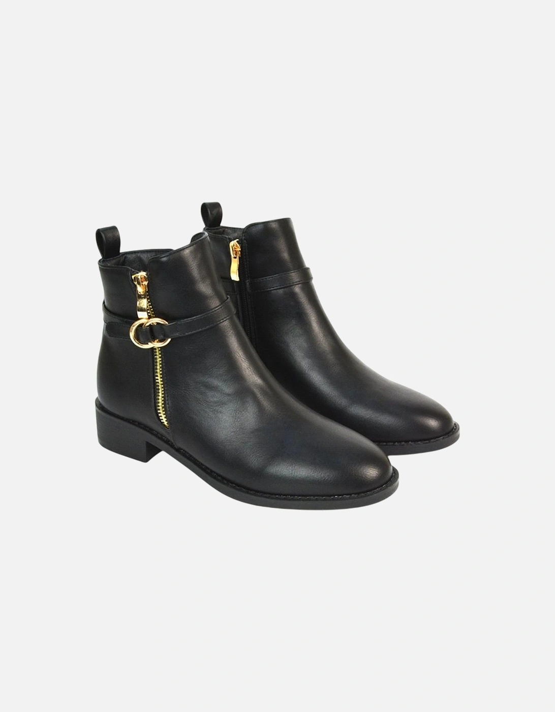 Womens/Ladies Lorna Buckle Detail Ankle Boots, 6 of 5