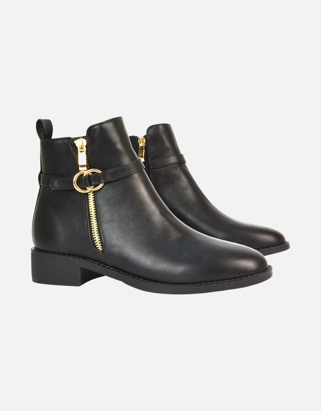 Womens/Ladies Lorna Buckle Detail Ankle Boots