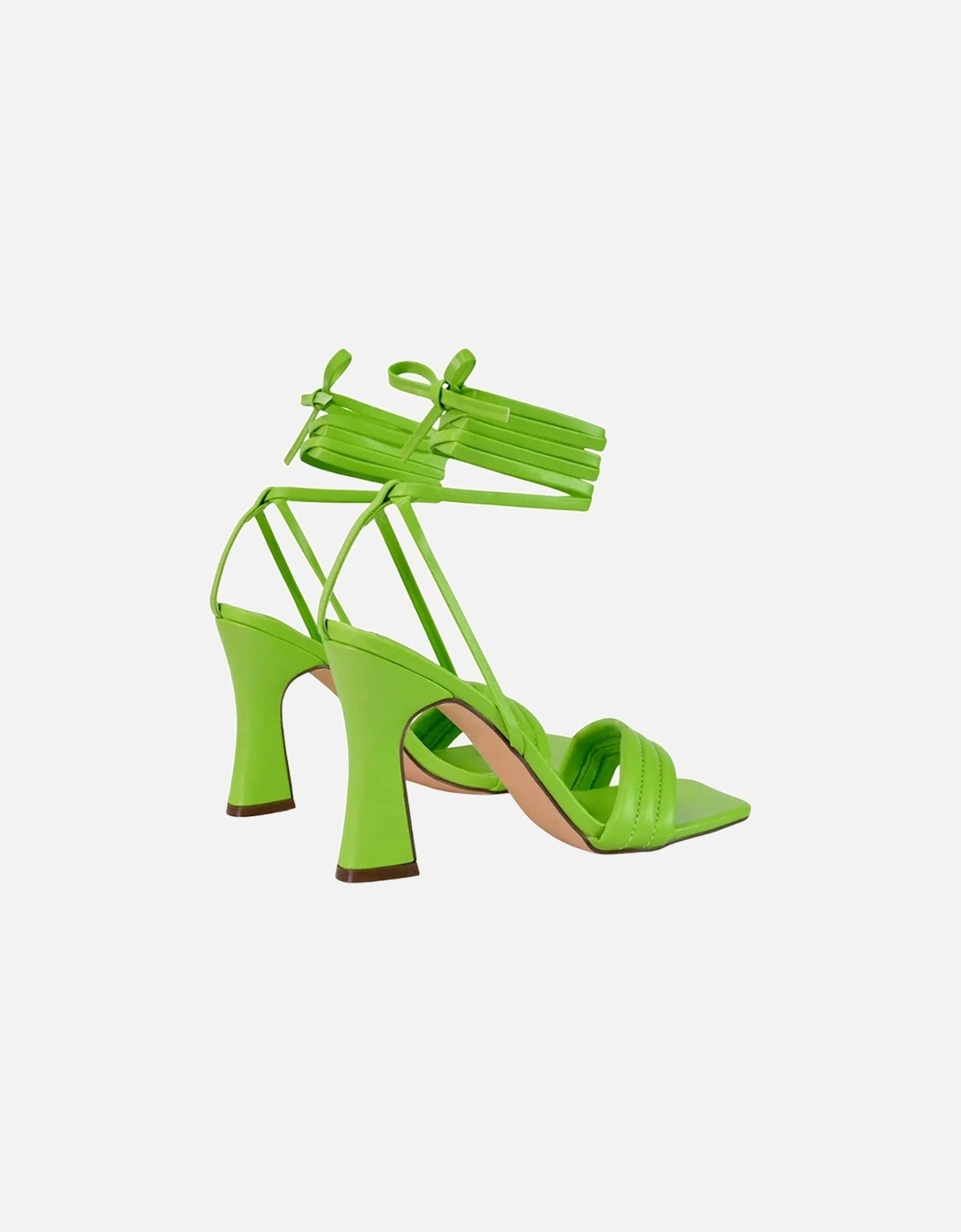 Womens/Ladies Zeta Square Toe Lace Up Mid Block Heel Sandals