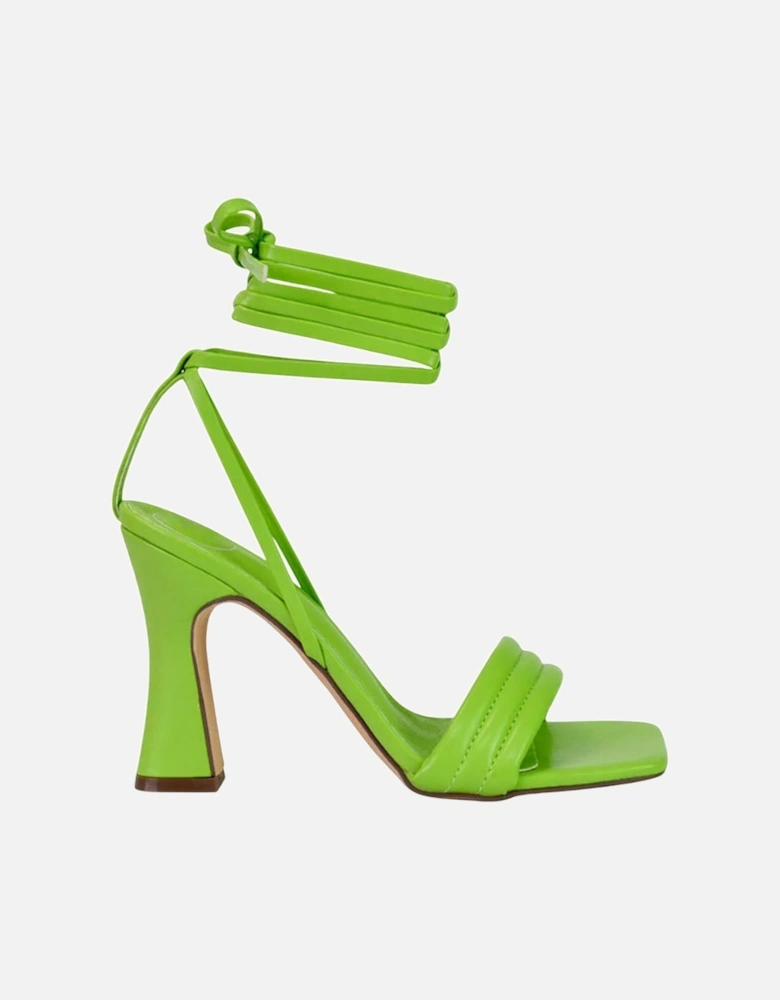 Womens/Ladies Zeta Square Toe Lace Up Mid Block Heel Sandals