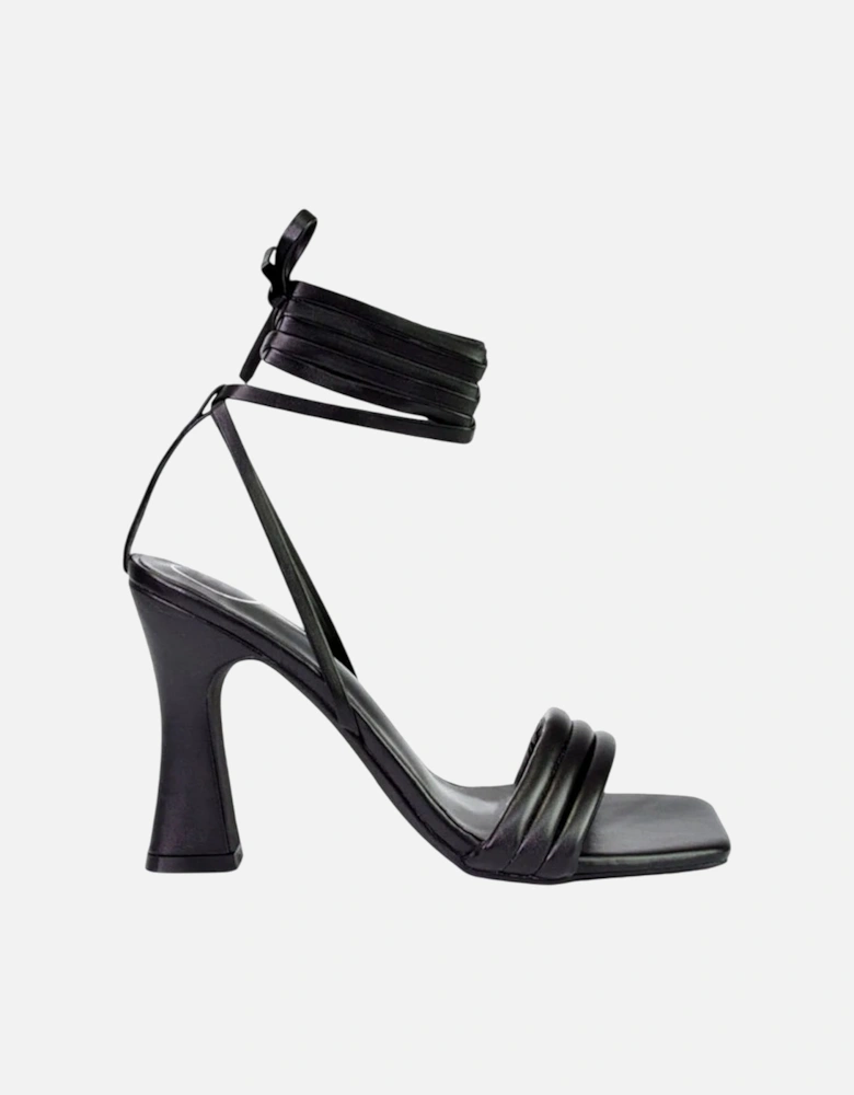 Womens/Ladies Zeta Square Toe Lace Up Mid Block Heel Sandals