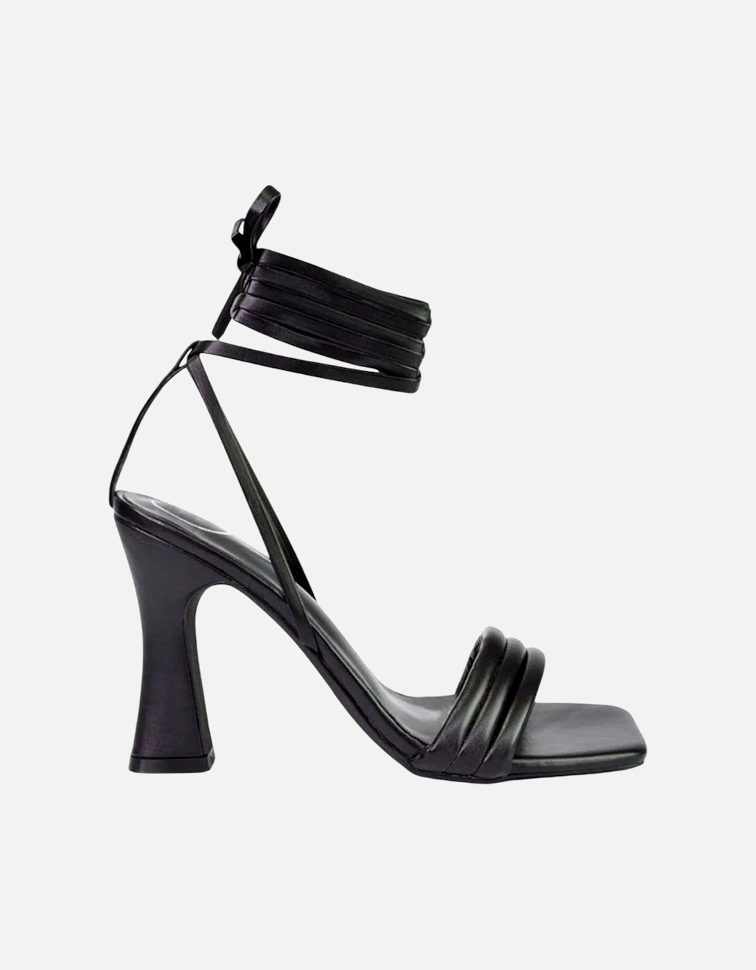 Womens/Ladies Zeta Square Toe Lace Up Mid Block Heel Sandals