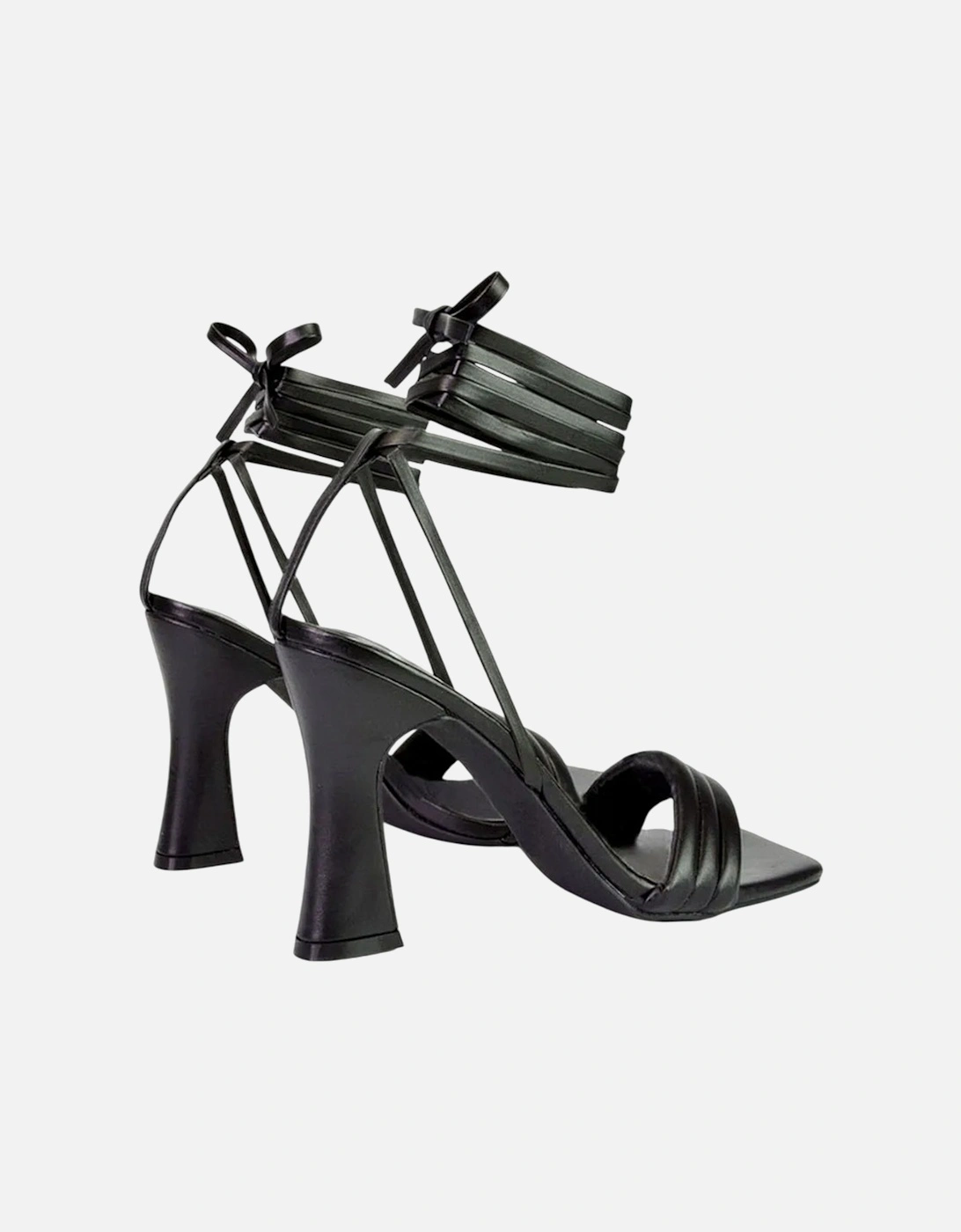 Womens/Ladies Zeta Square Toe Lace Up Mid Block Heel Sandals