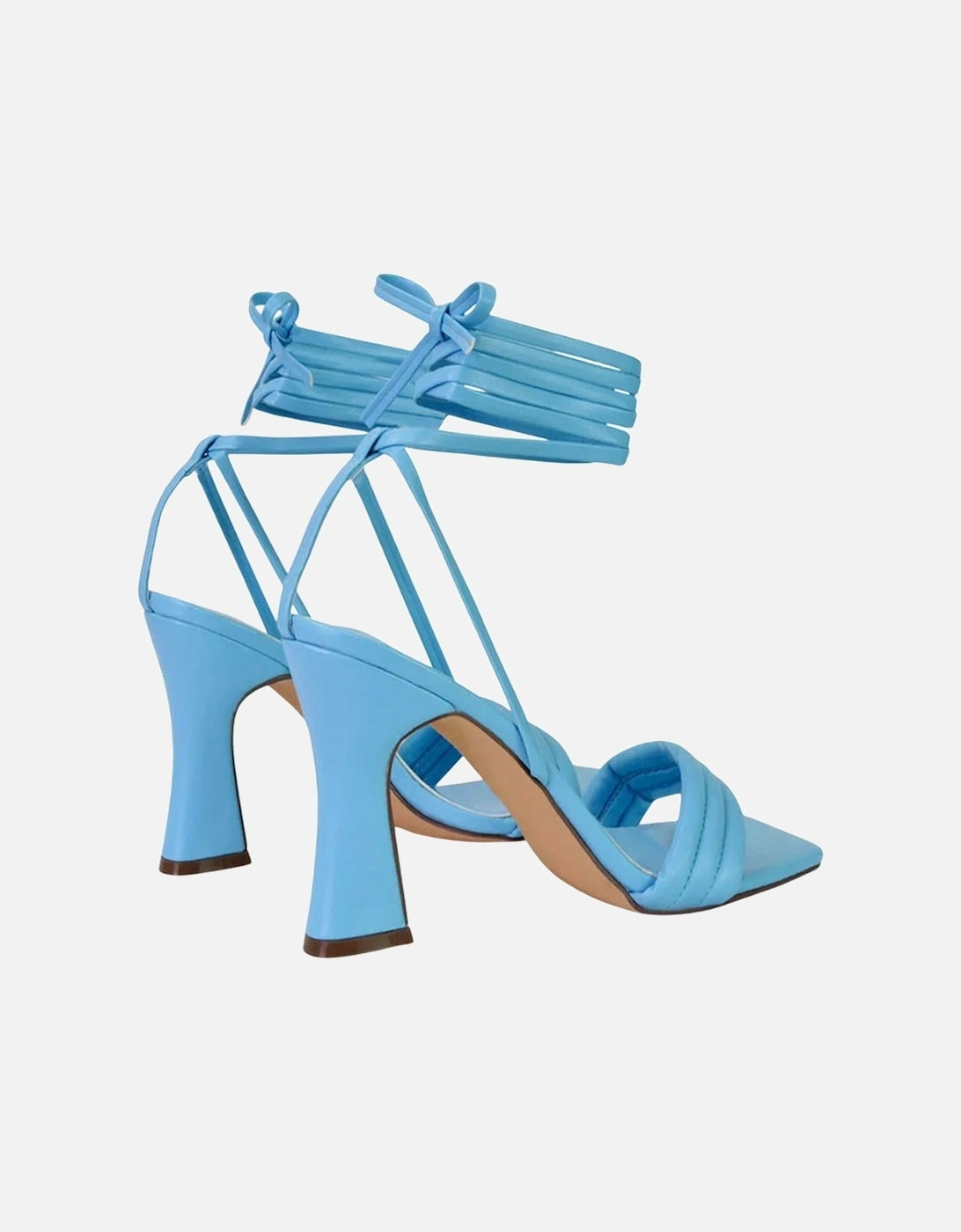 Womens/Ladies Zeta Square Toe Lace Up Mid Block Heel Sandals