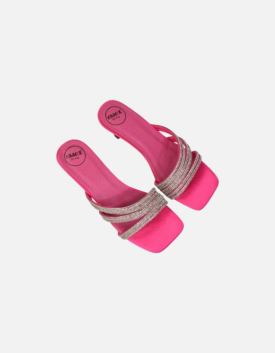 Womens/Ladies Sparkle Diamante Square Toe Mule Sandals