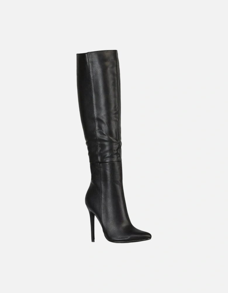 Womens/Ladies Nora Pointed Side Zip High Stiletto Heel Knee-High Boots