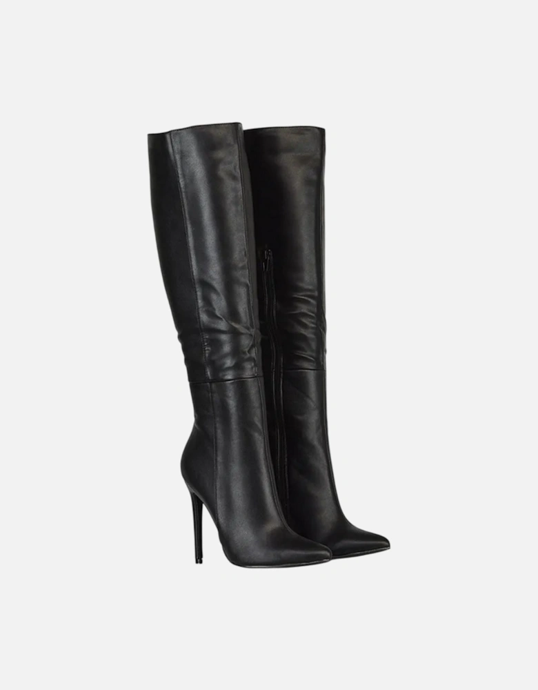 Womens/Ladies Nora Pointed Side Zip High Stiletto Heel Knee-High Boots