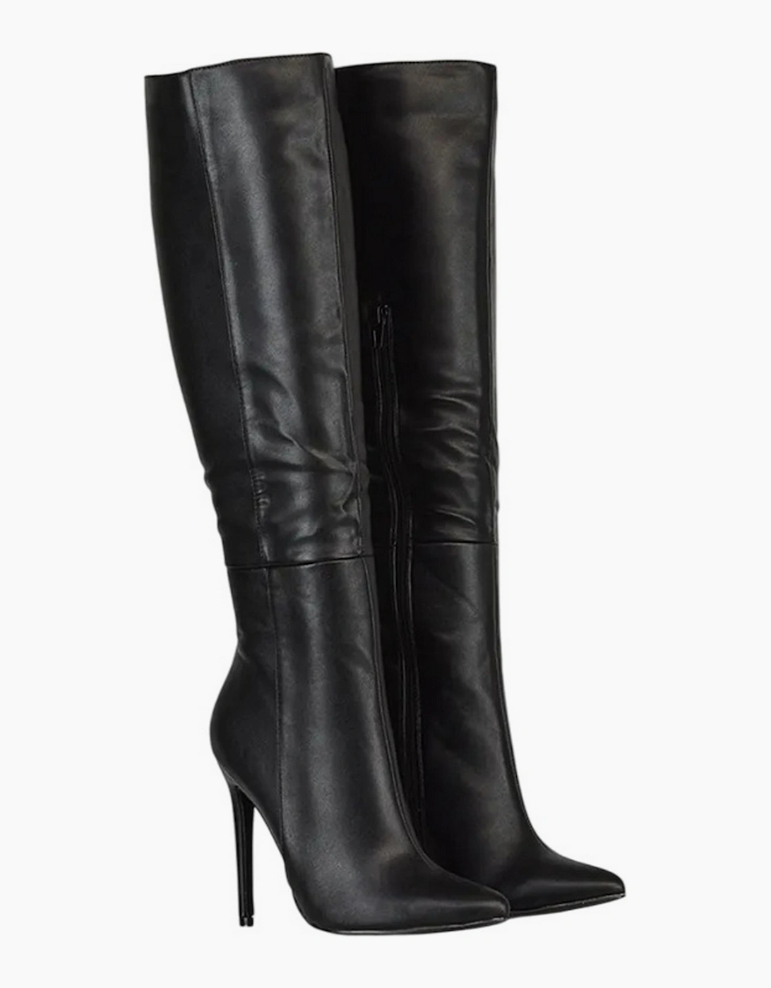 Women's XY London Womens/Ladies Nora Pointed Side Zip High Stiletto Heel Knee-High Boots - Black - Size: 7
