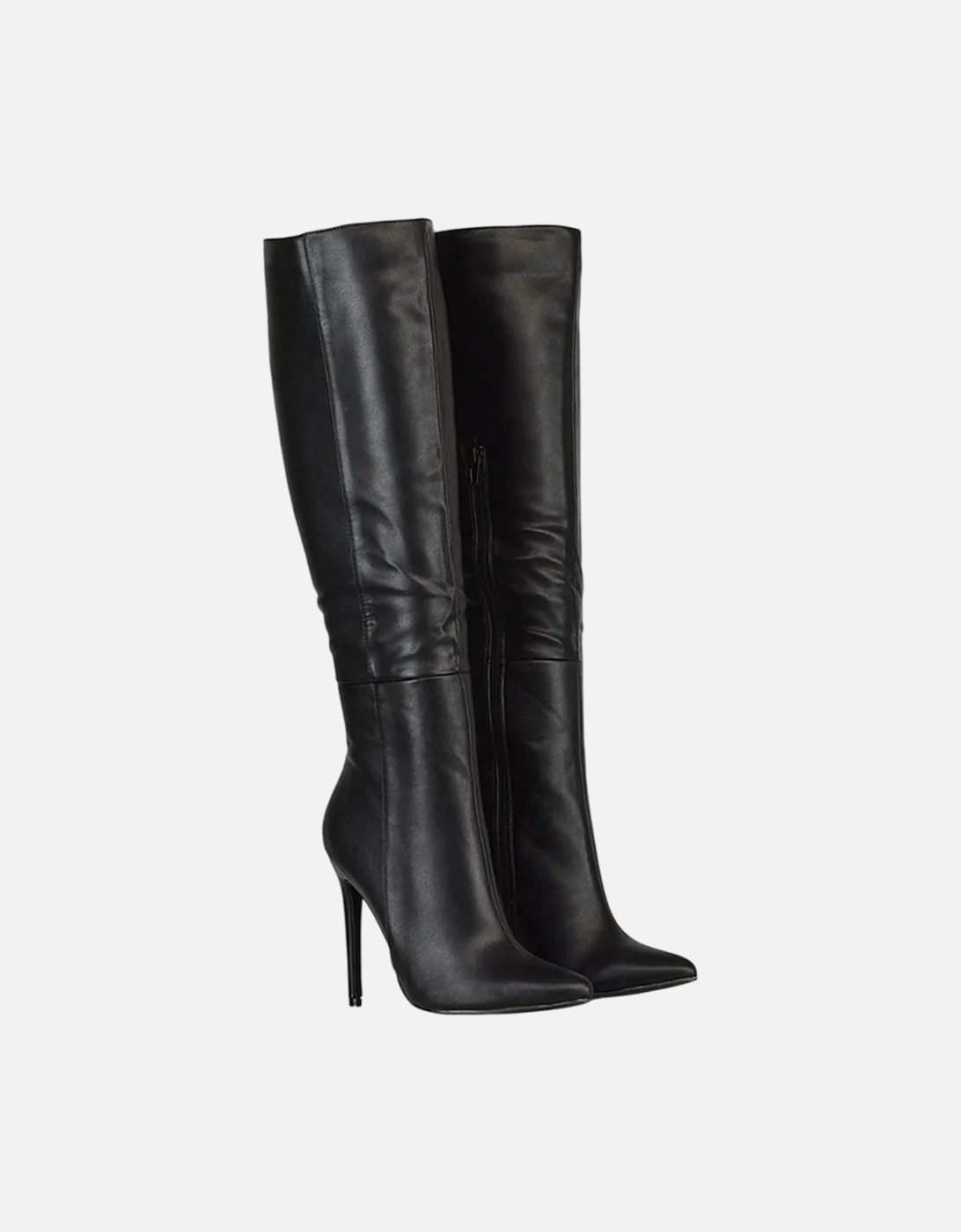 Womens/Ladies Nora Pointed Side Zip High Stiletto Heel Knee-High Boots, 5 of 4