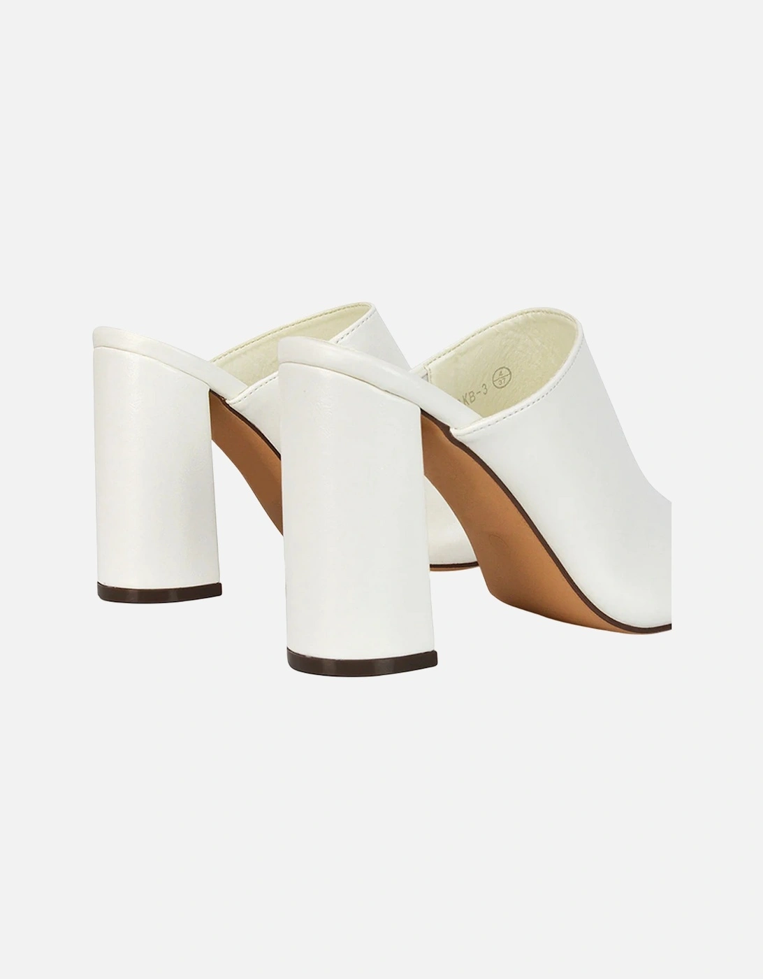 Womens/Ladies Square Toe High Block Heel Mule Sandals