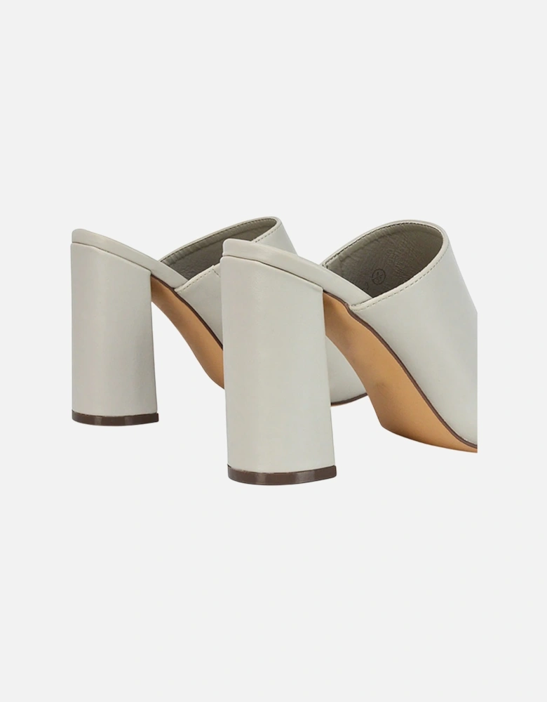 Womens/Ladies Square Toe High Block Heel Mule Sandals