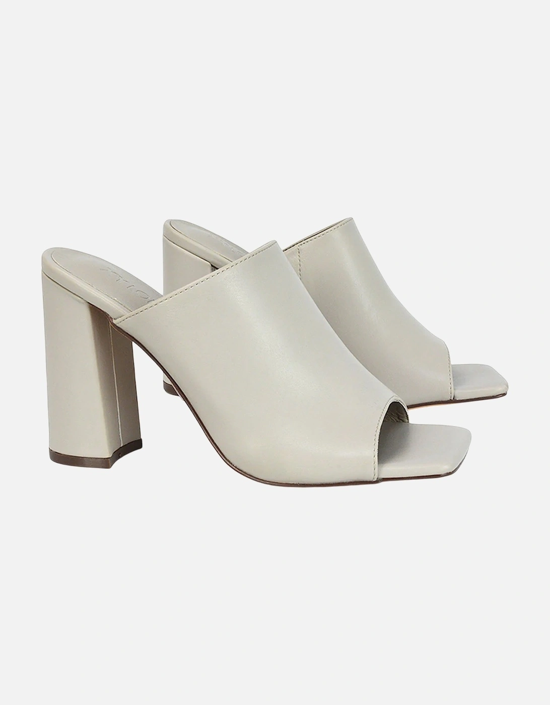 Womens/Ladies Square Toe High Block Heel Mule Sandals, 5 of 4