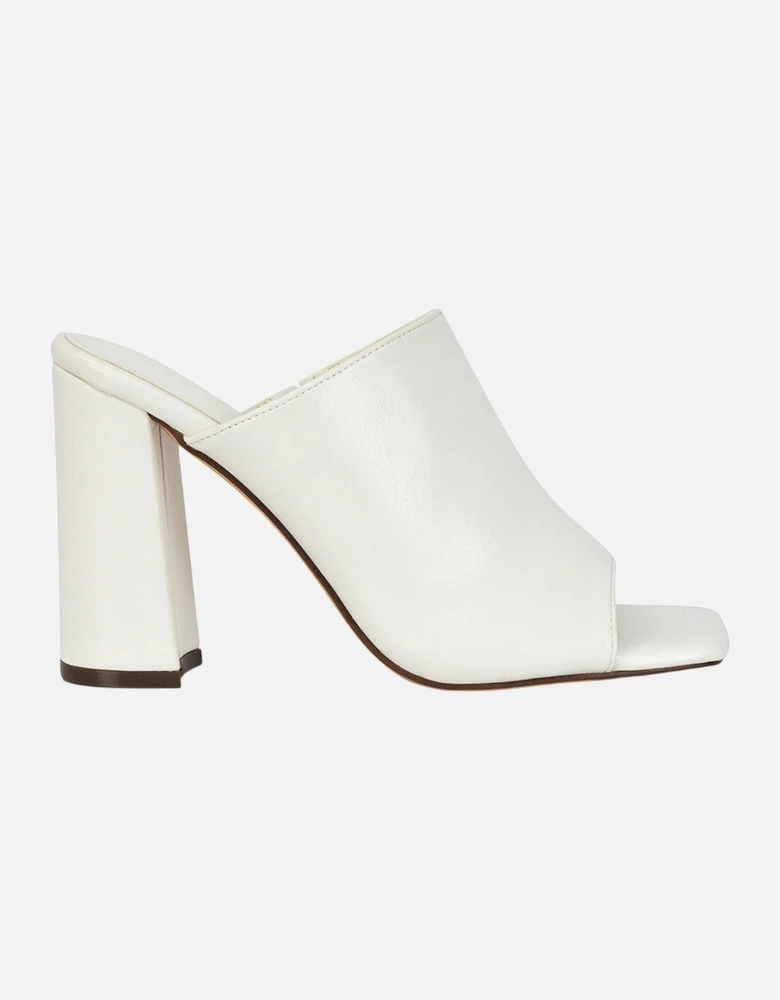 Womens/Ladies Square Toe High Block Heel Mule Sandals