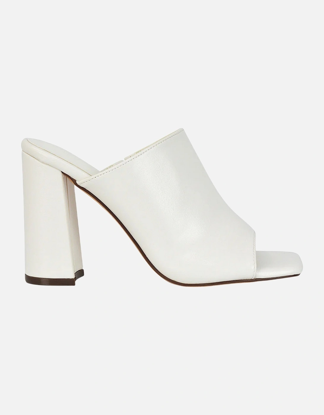 Womens/Ladies Square Toe High Block Heel Mule Sandals