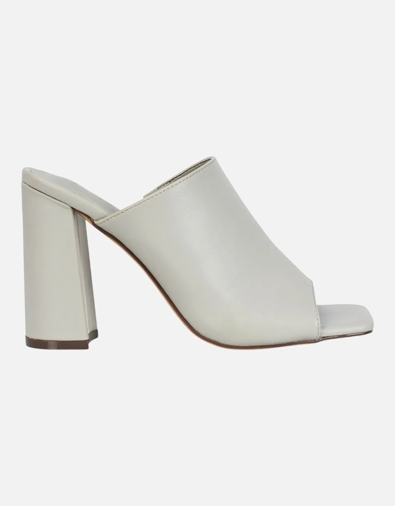 Womens/Ladies Square Toe High Block Heel Mule Sandals