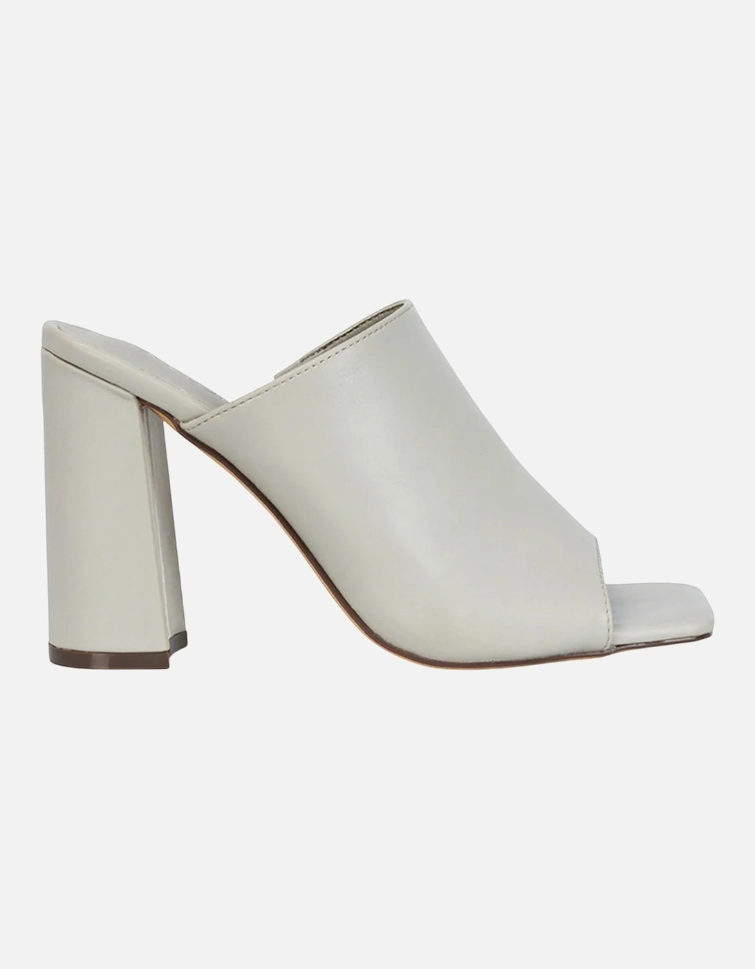 Womens/Ladies Square Toe High Block Heel Mule Sandals