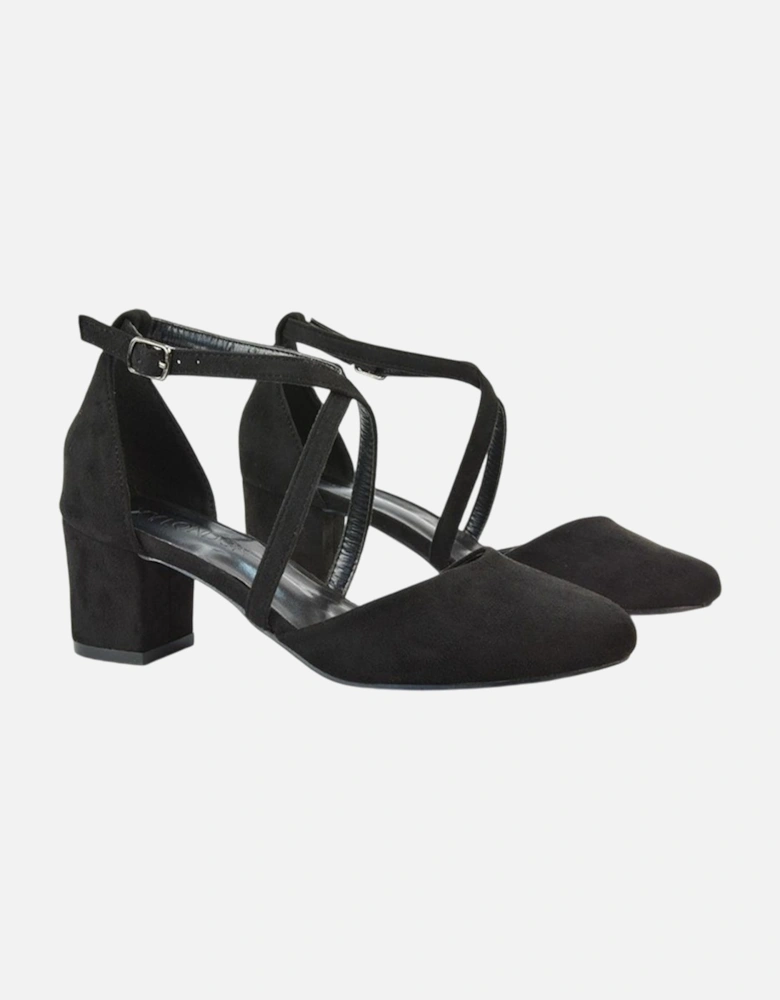 Womens/Ladies Cindy Low Mid Block Heel Court Shoes