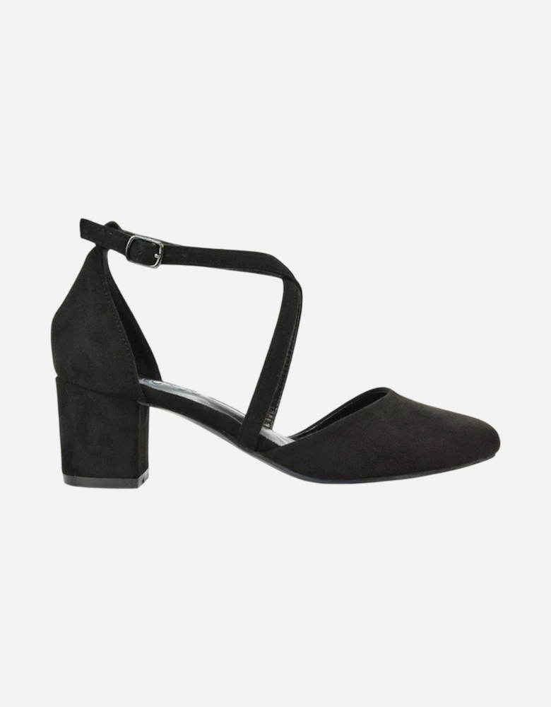 Womens/Ladies Cindy Low Mid Block Heel Court Shoes