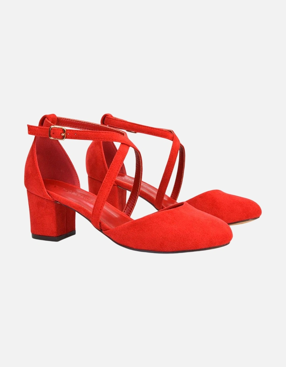 Womens/Ladies Cindy Low Mid Block Heel Court Shoes