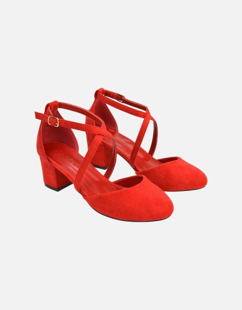 Womens/Ladies Cindy Low Mid Block Heel Court Shoes