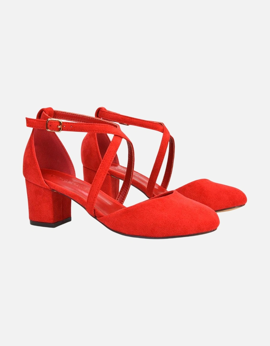 Womens/Ladies Cindy Low Mid Block Heel Court Shoes