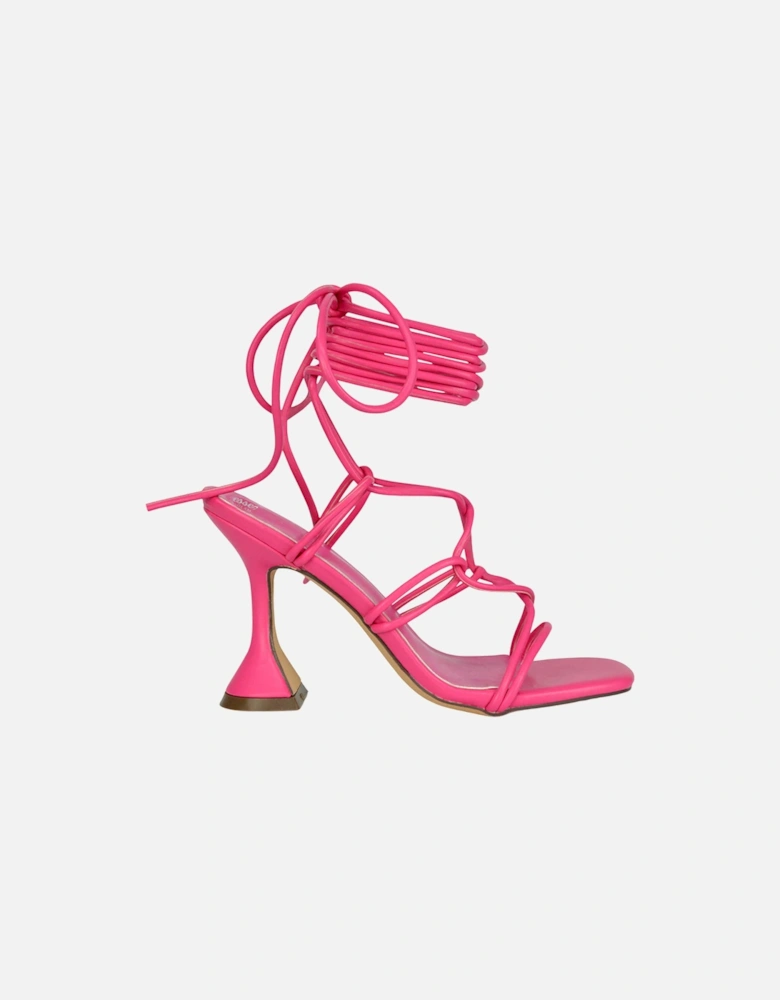 Womens/Ladies Briar Square Toe Lace Up Sculptured Mid Heel Sandals