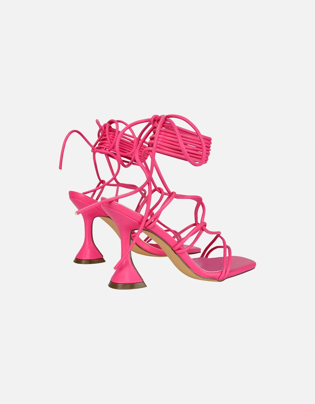 Womens/Ladies Briar Square Toe Lace Up Sculptured Mid Heel Sandals